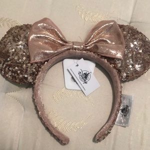 Rose Gold Minnie Mouse Headband Ears